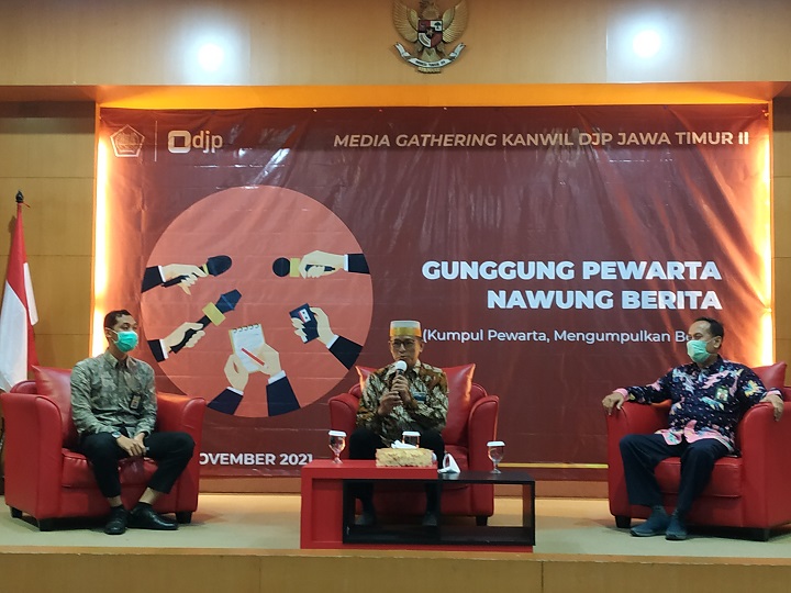 Media Gathering DJP Jatim 2 di ruang aula Kanwil DJP Jatim II, Selasa (2/11/2021).