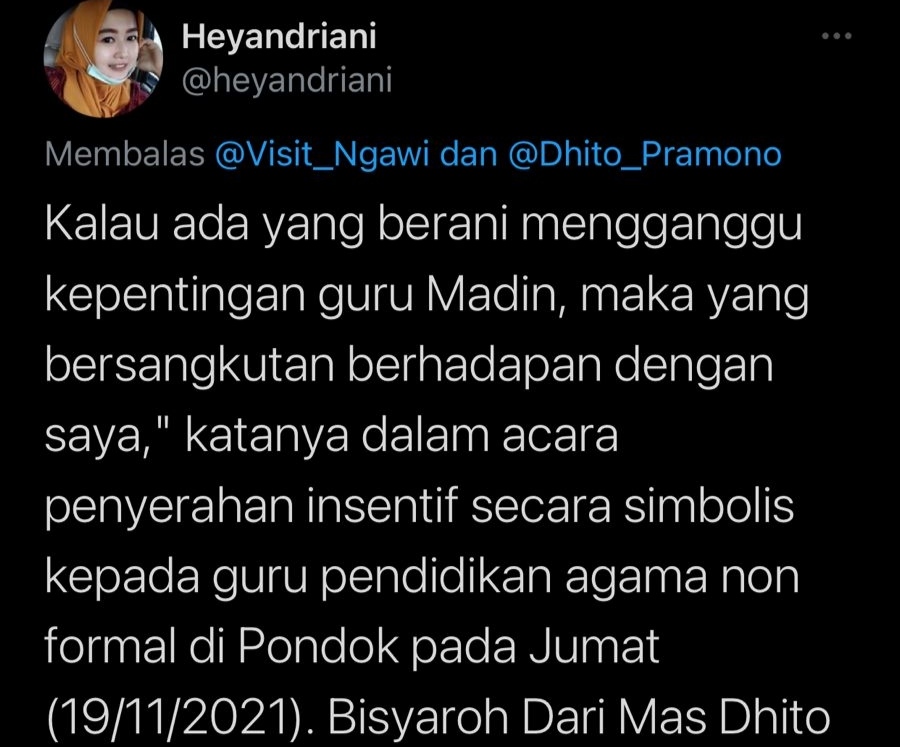 Di media sosial Twitter pada Jumat (19/11/2021) malam keyword Bupati Kediri menjadi trending cukup lama. Terpantau hingga pukul 23.00 WIB setidaknya sudah tembus lebih dari 3.300 tweets
