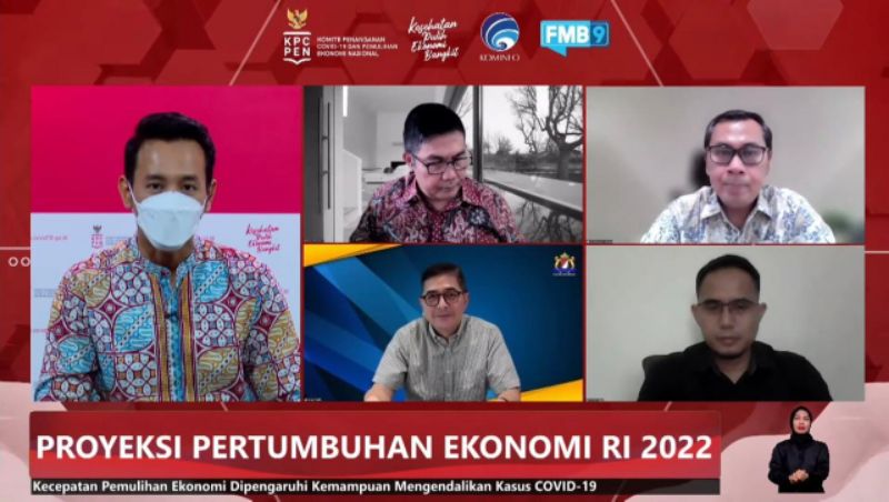dialog bertema Proyeksi Pertumbuhan 
Ekonomi RI 2022 dari Media Center Forum Merdeka Barat 9 (FMB9) - KPCPEN, Kamis (9/12/2021). 