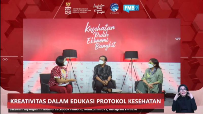 Dialog Produktif dari Media Center Forum Merdeka Barat 9 (FMB9) – KPCPEN, Senin (27/12/2021). 
