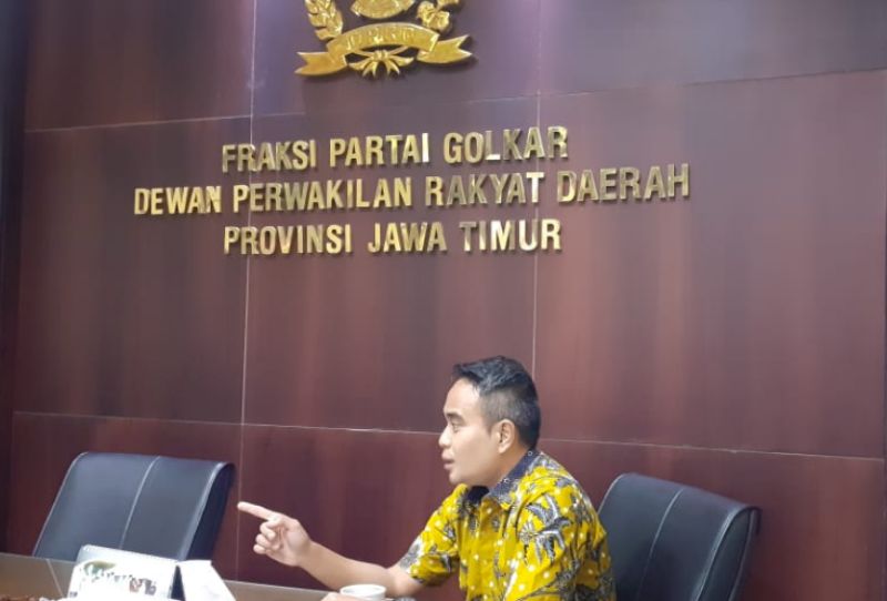 Pranaya Yudha di kantor Fraksi Golkar, DPRD Jatim.
