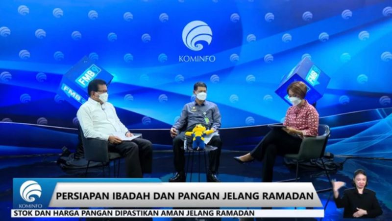 diskusi daring yang digelar Forum Merdeka 
Barat (FMB) 9 bertajuk "Persiapan Ibadah dan Pangan Jelang Ramadan" Senin (28/3/22).