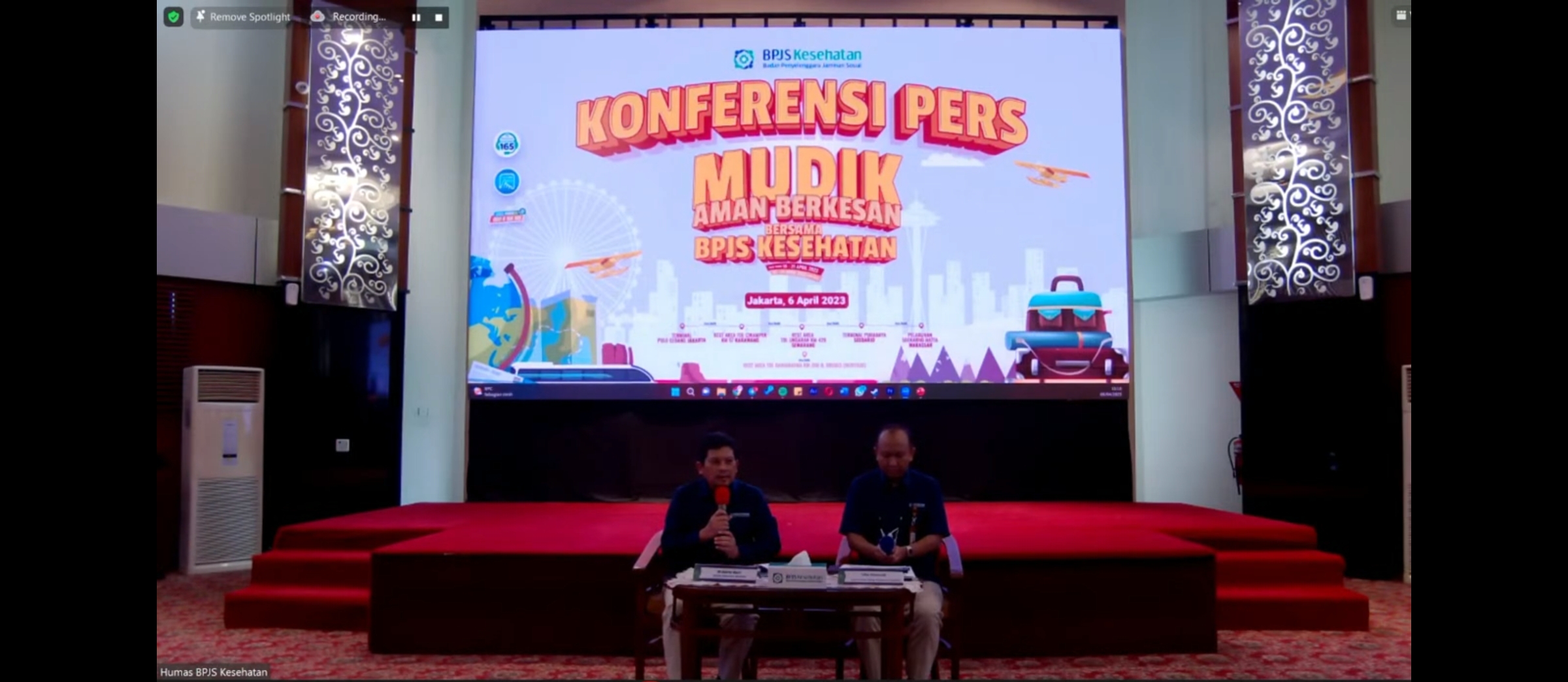 Direktur Utama BPJS Kesehatan,  Ghufron Mukti saat jumpa pers melalui zoom meeting