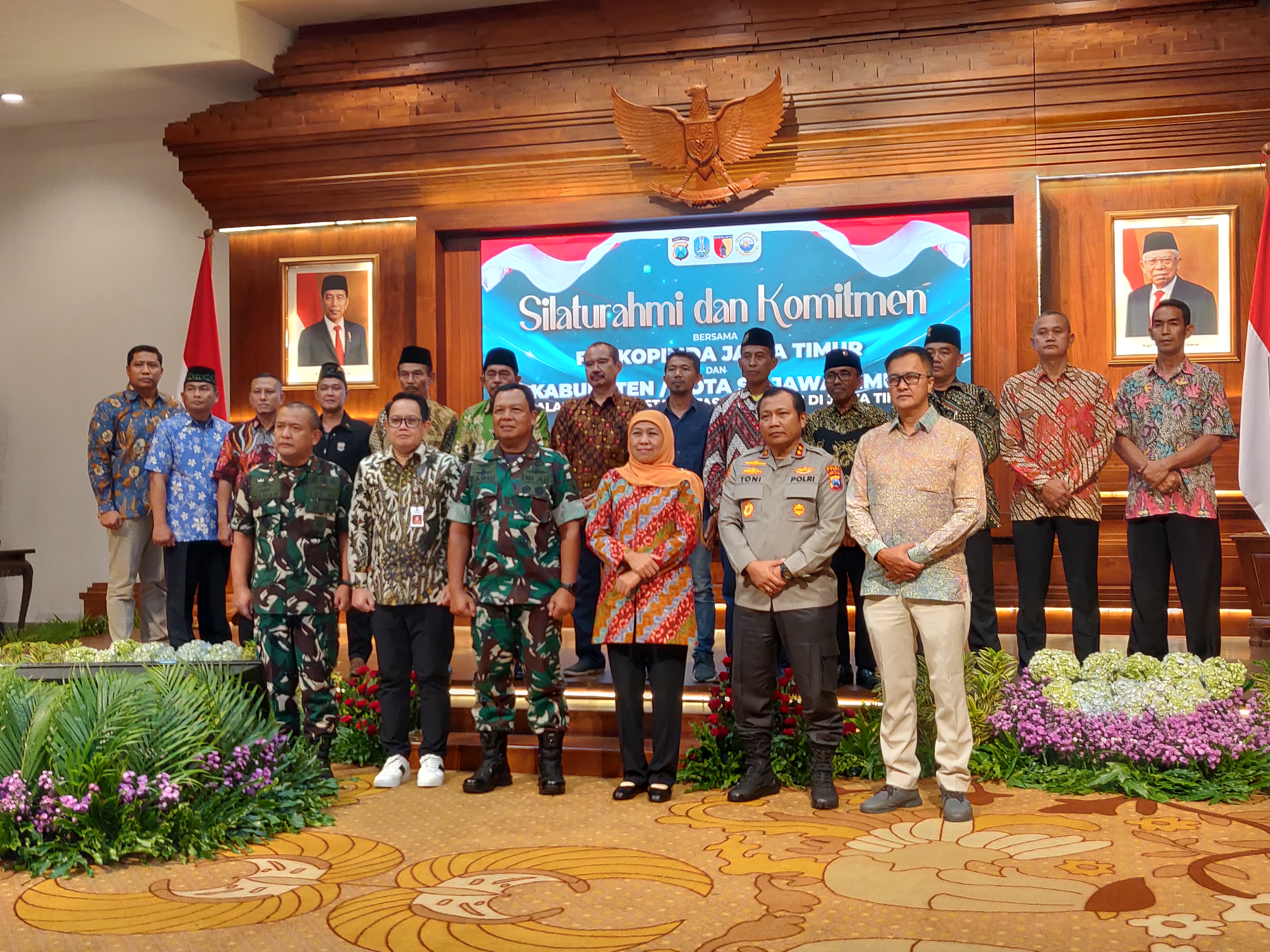Pertemuan jajaran Pemprov Jatim di Gedung Negara Grahadi, Selasa (11/4/2023). Foto: SP/Timotius Devan.