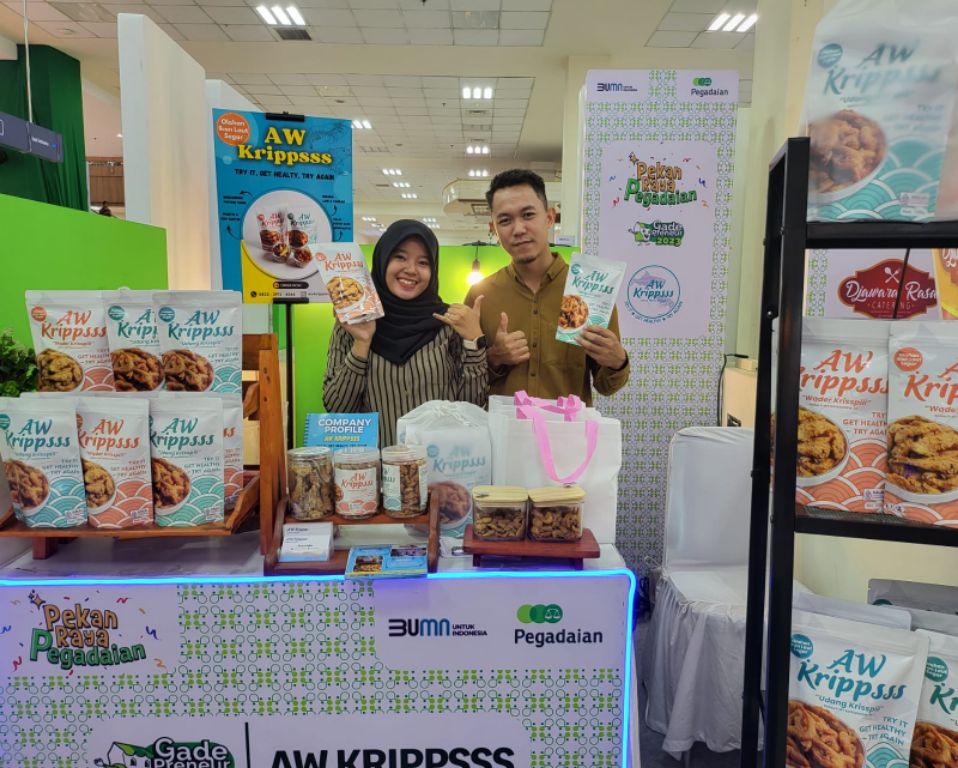 31 stand produk umkm gadepreneur ikut meramaikan kegiatan pekan raya pegadaian.