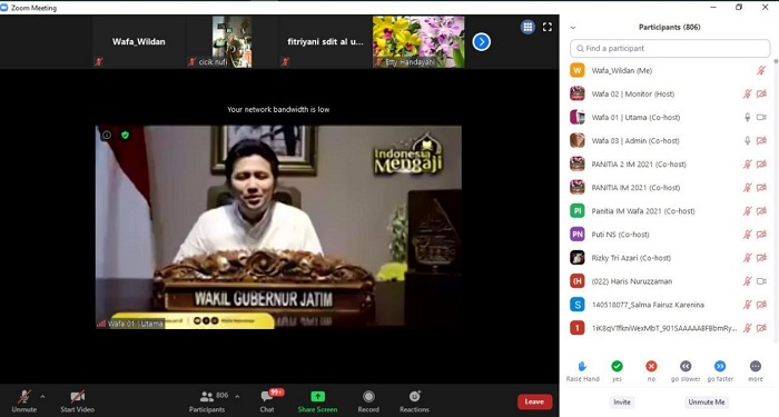 Menggelar kegiatan Indonesia Mengaji bersama Wakil Gubernur Jawa Timur Emil Elestianto Dardak, Sabtu (24/4/2021). SP/PEMPROV JATIM