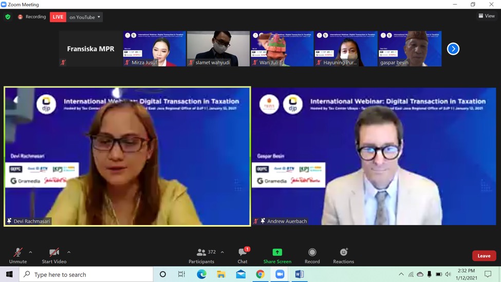 Webinar Internasional Ubaya bertajuk “Digital Transaction in Taxation”. SP/ MOCHAMMAD KASYFI FAHMI