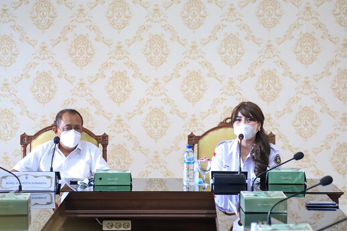 Wakil Wali Kota Armuji beraudiensi dengan Ormas yakni Sahabat Polisi Indonesia (SPI) Kota Surabaya, Selasa (16/3). SP/ALQ