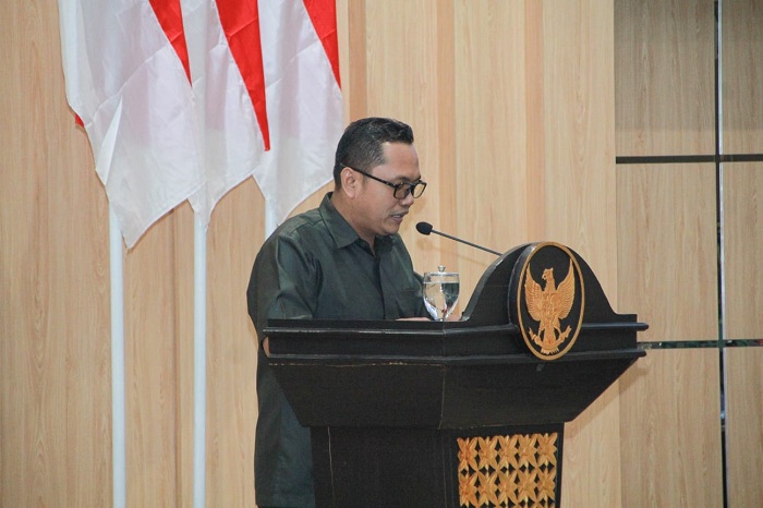 Imam Fadli selaku Jubir Fraksi Gerindra saat membacakan PU fraksinya. SP/MUHAJIRIN KASRUN