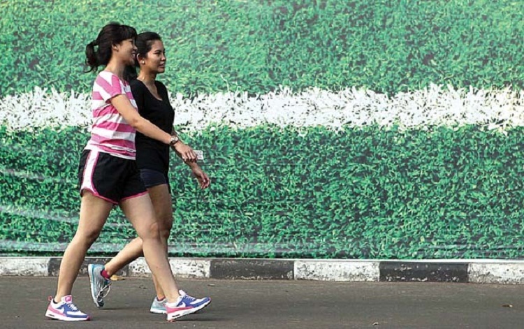 Kegiatan berjalan hingga 1.000 langkah tingkatkan daya tahan tubuh. SP/ SBY