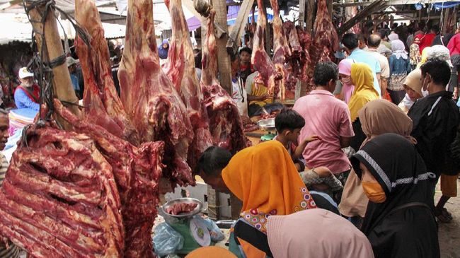 Pasokan daging sapi di salah satu pasar di Jakarta. SP/ Humas Kementan