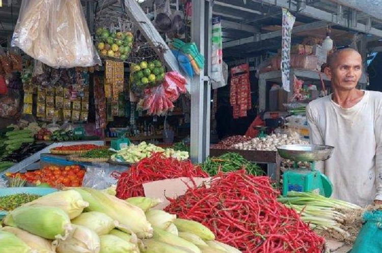 Harga komoditas beberapa cabai melonjak, khususnya cabai merah besar di Pasar Sumenep. SP/ SMP