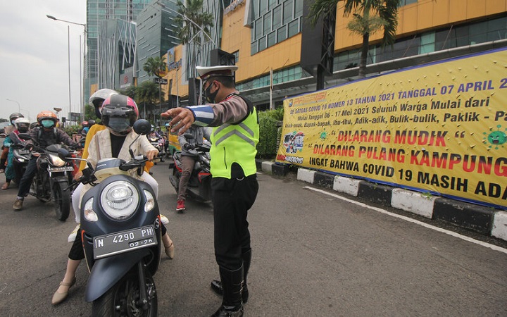 Salah satu titik penyekatan larangan mudik