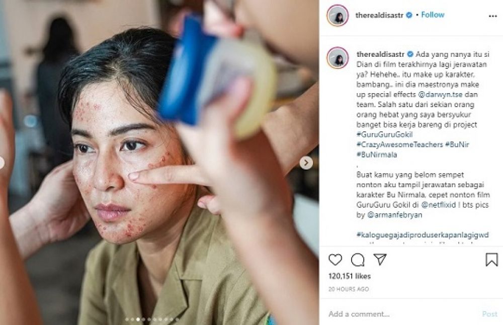 Salah satu postingan terbaru di akun sosial media milik DianSastro