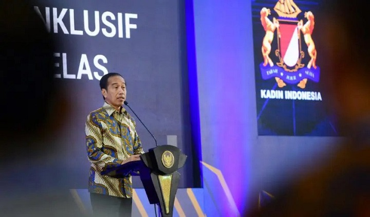 Presiden Joko Widodo saat membuka Gerakan Kemitraan Inklusif untuk UMKM Naik Kelas, Senin (3/10/2022)