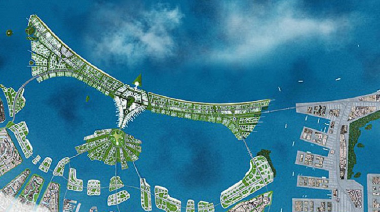 Penampakan proyek tanggul laut raksasa, atau Giant Sea Wall yang berada di pesisir Pantura Jawa luar Jakarta. SP/ JKT