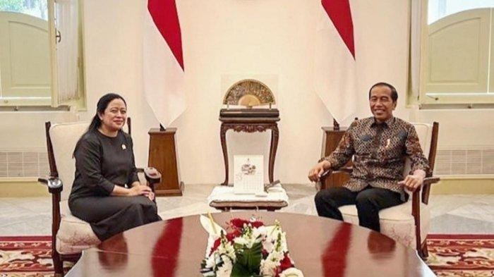 Puan Maharani saat bertemu dengan Presiden Joko Widodo di Istana Negara, Jumat (24/3/2023).