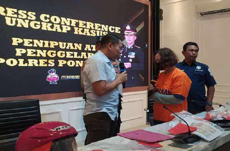 Pelaku curanmor yang dijuluki ratu curanmor, Wahyuni (39). SP/ PNG