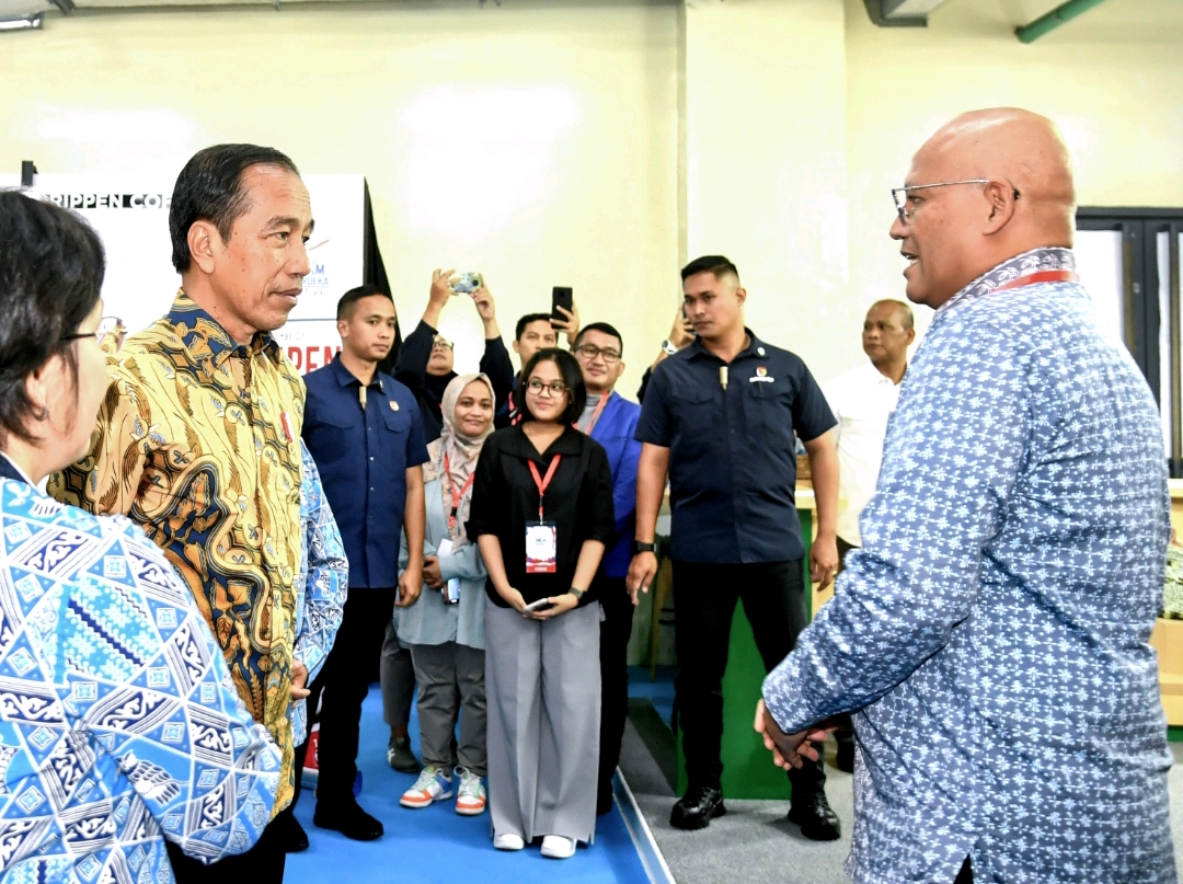 Presiden Joko Widodo saat menghadiri acara pengukuhan DPN APINDO di Grand Indonesia, Jakarta, Senin (31/7/2023). 