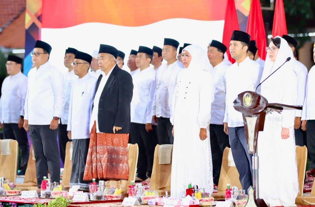 Tasyakuran dan doa bersama 4 tahun kepemimpinan Khofifah-Emil di Gedung Negara Grahadi Surabaya, Senin (13/2/2023). Foto: Diskominfo Jatim.