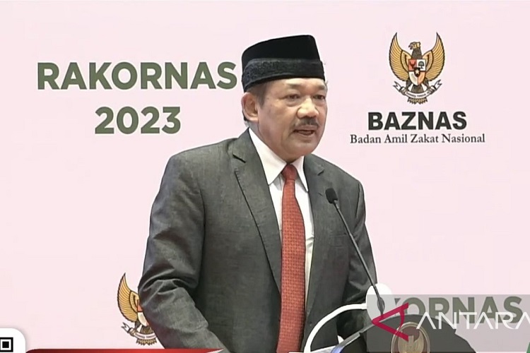 Ketua Baznas RI Noor Achmad dalam Rapat Koordinasi Nasional (Rakornas) Baznas 2023.