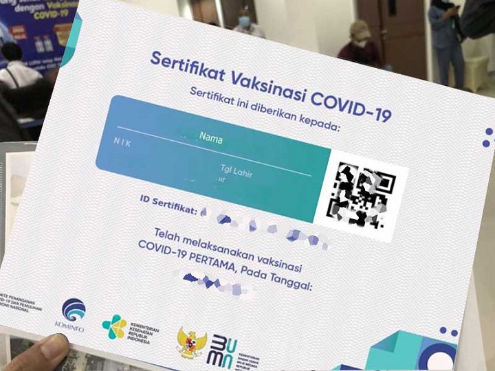 Sertifikat vaksinasi covid-19.