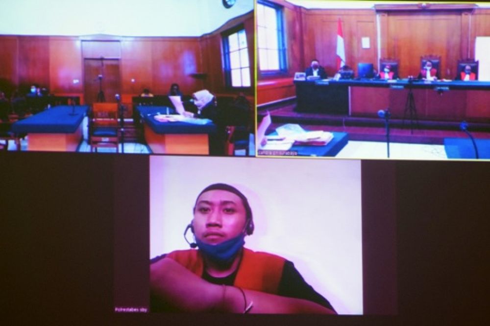Sidang online kasus pencurian motor.SP/Patrik