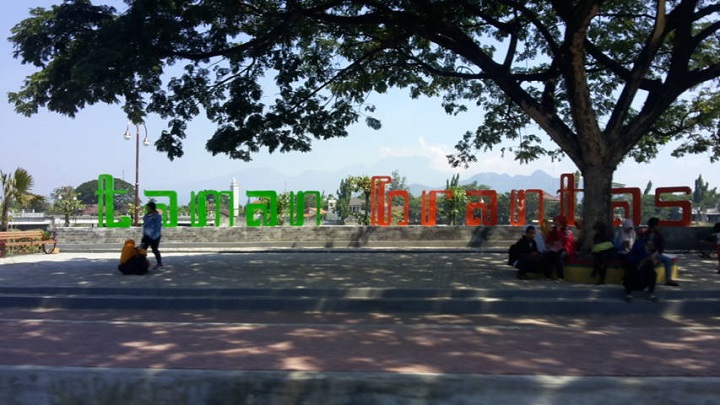 Taman Brantas di kota Kediri, salah satu taman kota yang akan dilakukan uji coba pembukaan.