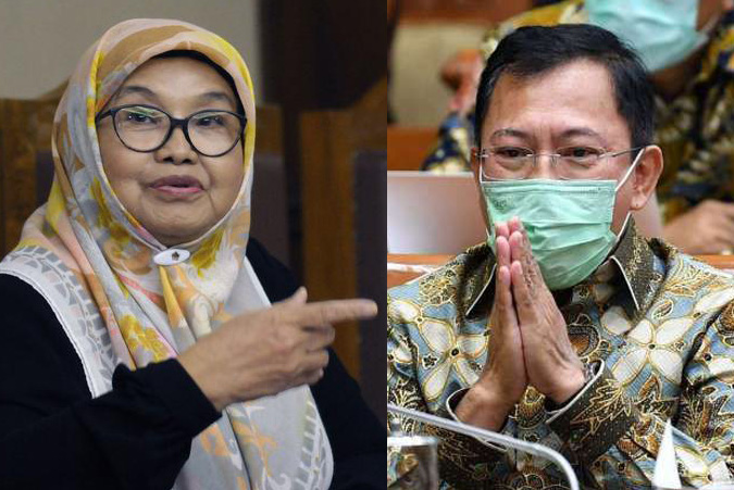 dr Terawan Agus Putranto (kanan), dr Siti Fadilah Supari (kiri)