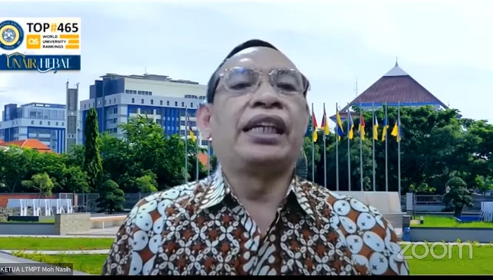 Ketua Lembaga Tes Masuk Perguruan Tinggi (LTMPT), Prof Moh Nasih dalam Telekonferensi Pers Pengumuman Hasil SBMPTN 2021, Senin (14/6/2021). SP/YOUTUBE LTMPT OFFICIAL