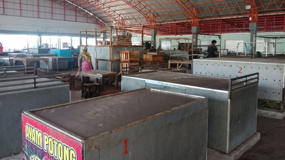 Suasana Pasar Peterongan yang masih terlihat sepi pasca ditutup sementara selama tiga hari. (SP/M. Yusuf)