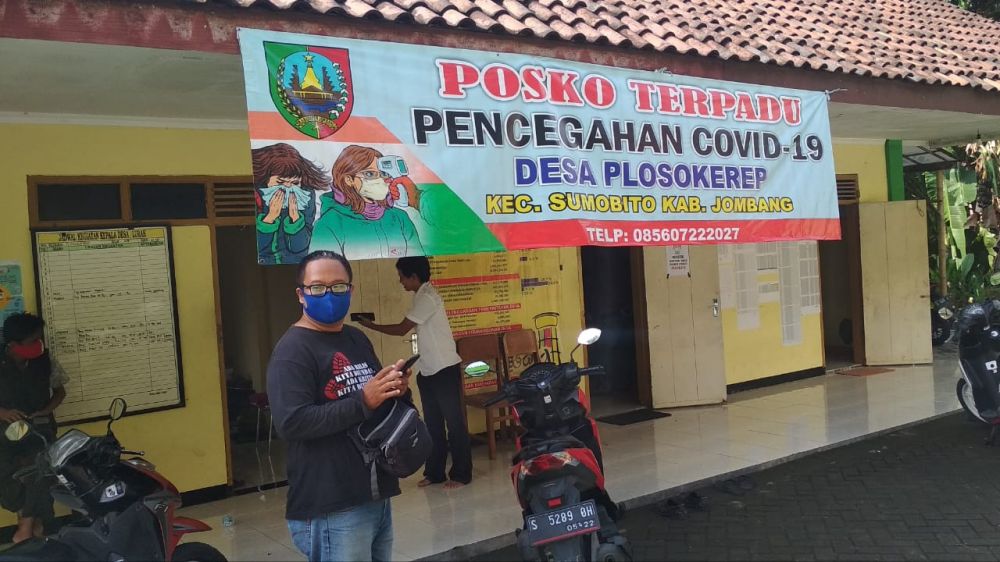 Posko Terpadu Pencegahan Covid-19 Desa Plosokerep, Kecamatan Sumobito, Jombang. (SP/M. Yusuf)