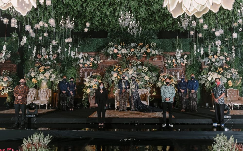 Suasana pernikahan dengan protokol kesehatan.