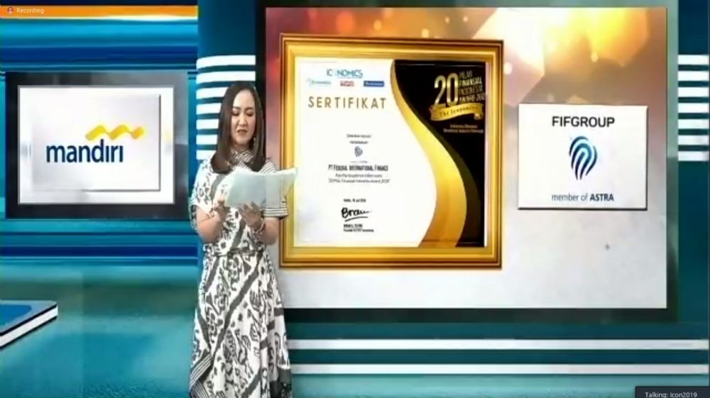 Penghargaan 20 Pilar Finansial Indonesia Award 2020