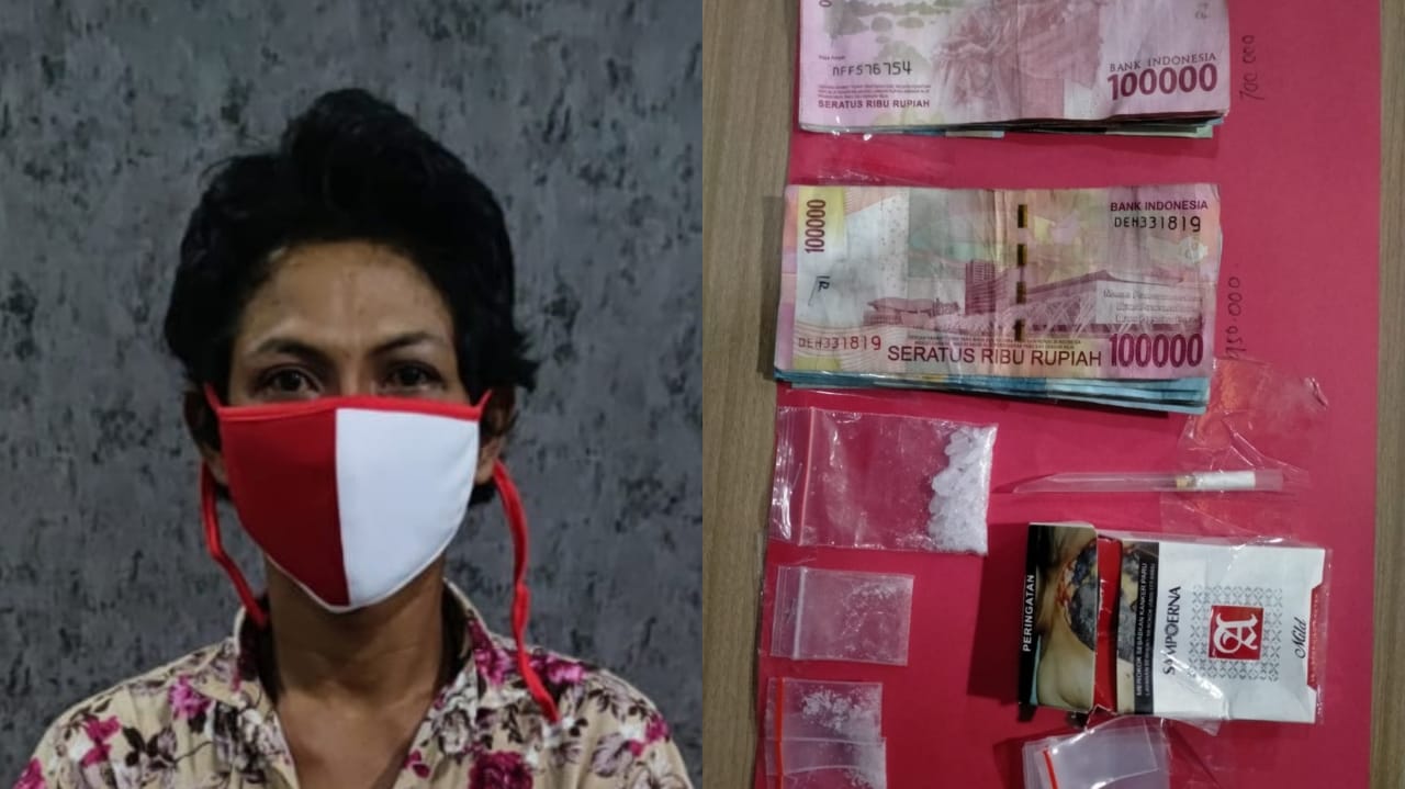 Tersangka berikut barang bukti diamankan di Mapolsek Asemrowo. SP/Anggadia Muhammad