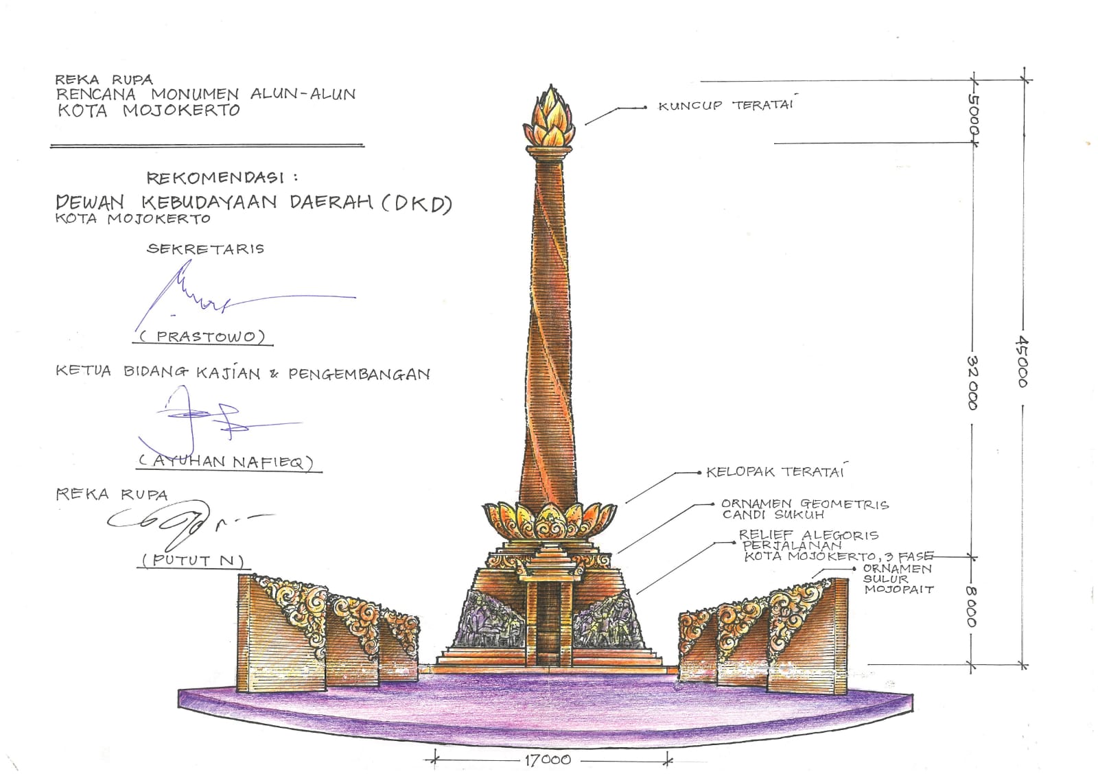 Gambar tugu baru Alun-alun Kota Mojokerto.SP/Dwy AS