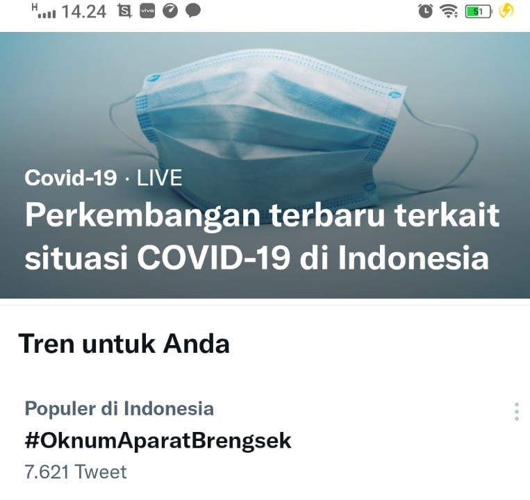 Tagar #OknumAparatBrengsek jadi indikasi tingkat kepercayaan masyarakat pada Polri.