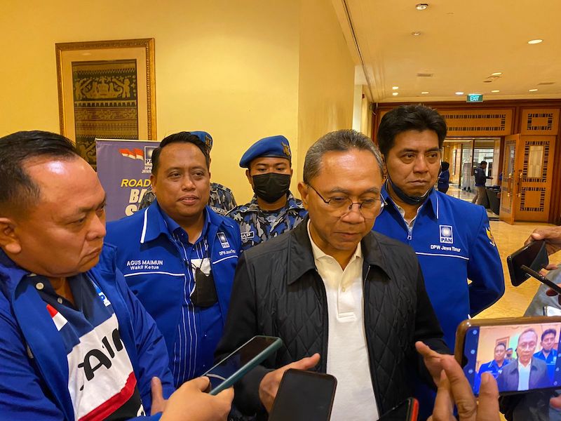 Ketua Umum DPP PAN Zulkifli Hasan di Surabaya, 21/3/2022.