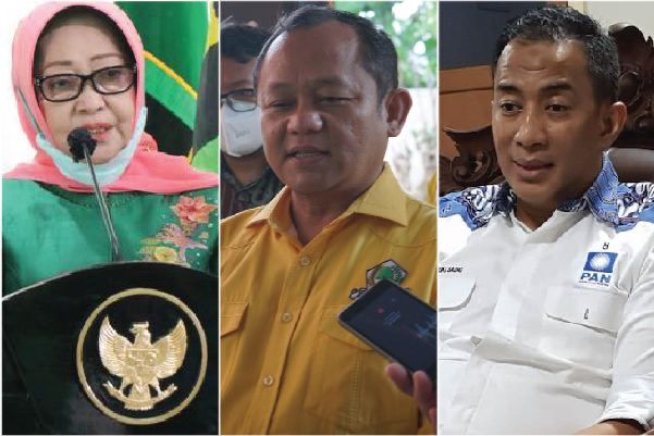 Ketua PPP Jatim Munjidah Wahab, Ketua Partai Golkar Jatim Sarmuji dan Ketua DPW PAN Jatim Rizki Sadiq. SP/RKO