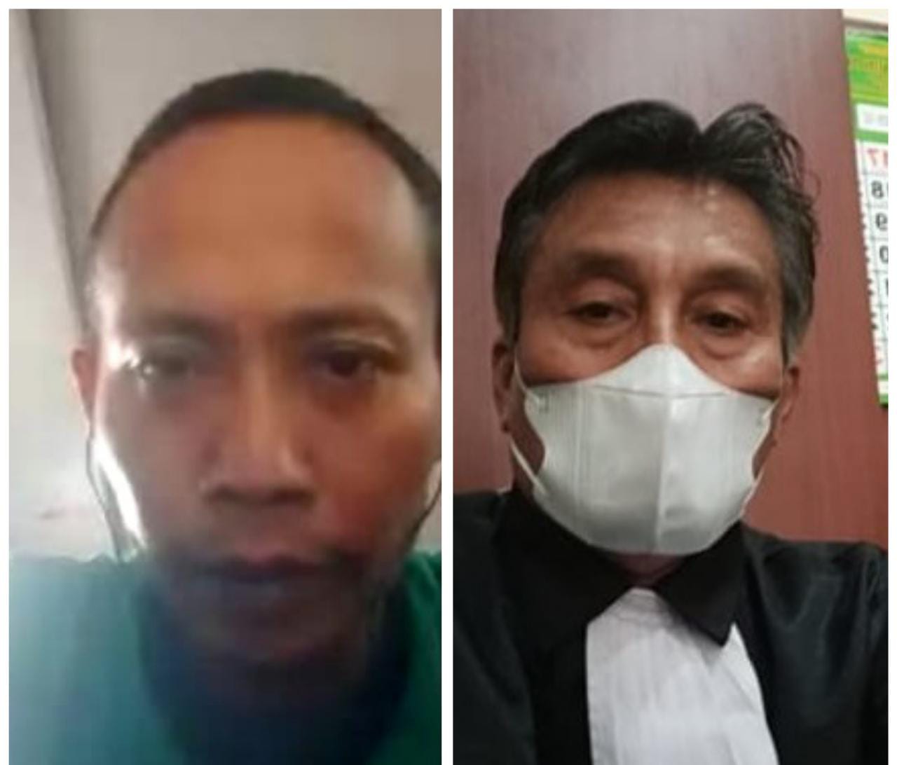 Terdakwa Rudi didampingi pengacaranya Victor A Sinaga