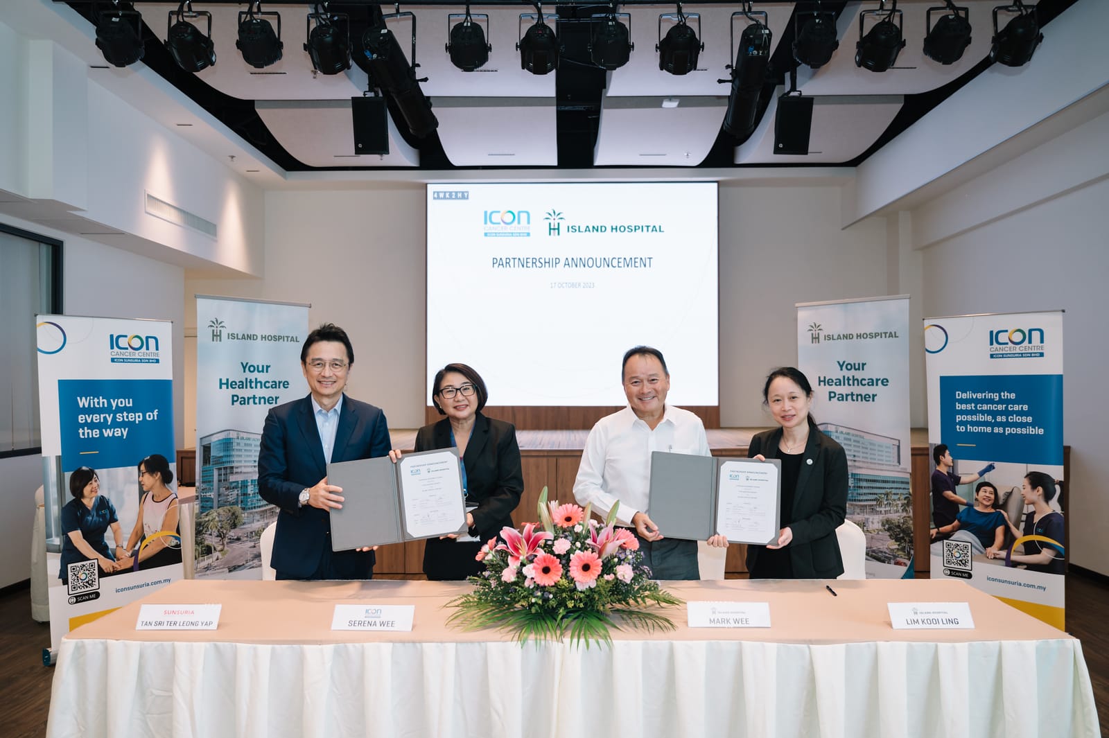  Penandatanganan nota kemitraan Icon Sunsuria dengan Island Hospital Penang untuk meningkatkan akses perawatan kanker terkini di Malaysia.