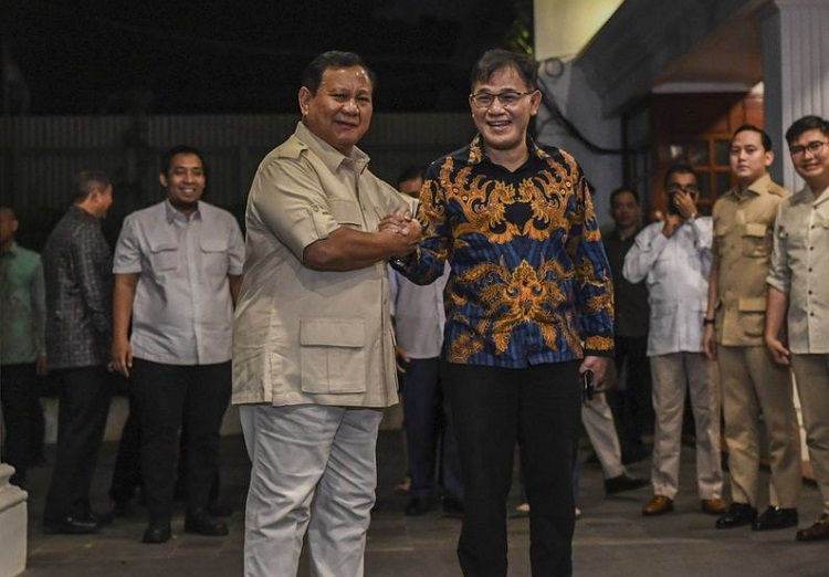 Ketum sekaligus Capres 2024, Prabowo Subianto dan Budiman Sudjatmiko. SP/ JKT