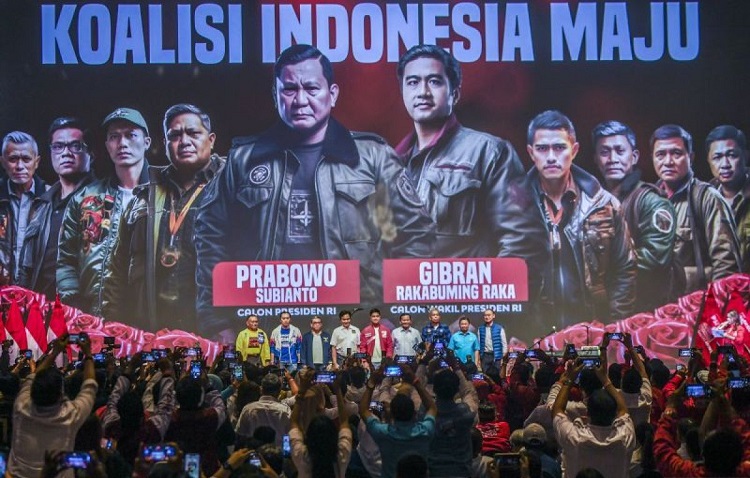 PSI deklarasi dukung Prabowo-Gibran dengan mengusung tema Konser Pilpres Santuy 'OJO RUNGKAD', di Djakarta Theater, Sarinah, Jakarta Pusat, Selasa (24/10/2023) malam WIB. SP/ JKT
