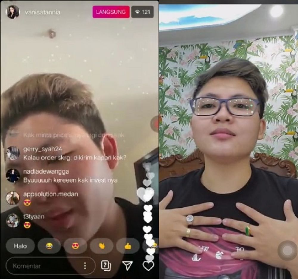 Tangkapan layar akun FB bernama Ginceu Iluva saat live streaming. 
