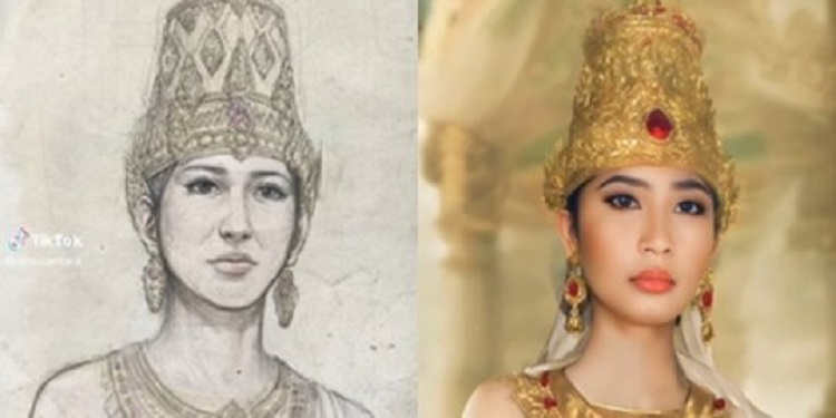 Potret Tribhuwana Tunggadewi versi AI. SP/ Tiktok/@ainusantara