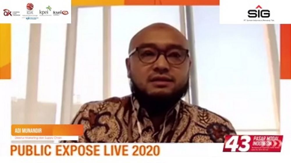 Direktur Keuangan SIG Doddy Sulasmono Diniawan pada acara Public Expose Live 2020. SP/M.AIDID