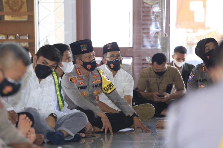 Tausiyah Kebangsaan di Masjid Baiturrahman Polrestabes Surabaya, Kamis (28/10/2021). SP/Herman