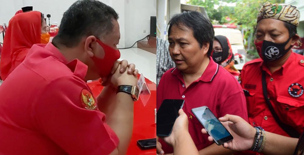 Wishnu Sakti Buana (WS)(Kiri) Anugerah Aryadi, Relawan WS di Gubeng Jaya (Kanan)