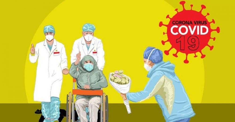 Illustrasi kasus sembuh dari Corona. SP. DECOM