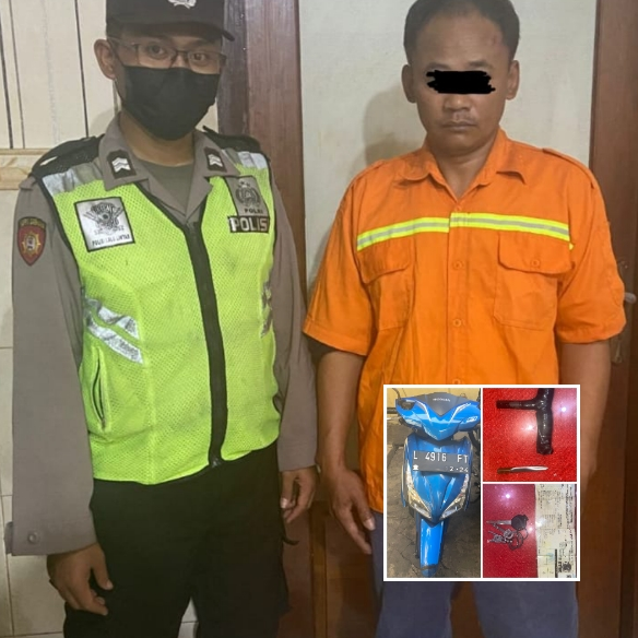 Pelaku dan barang bukti yang berhasil diamankan Polsek Semampir.